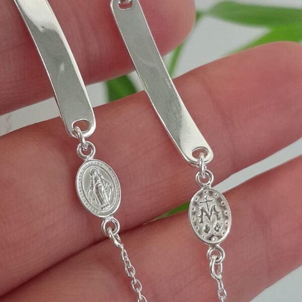 Pulsera italiana para grabar con medalla milagrosa