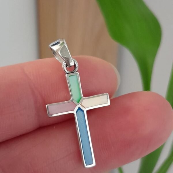 Cruz italiana con nacar colores