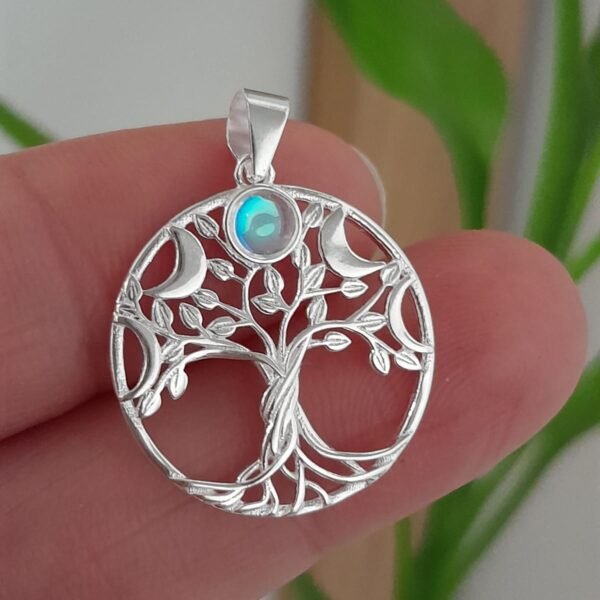 Dije italiano arbol de la vida con piedra luna