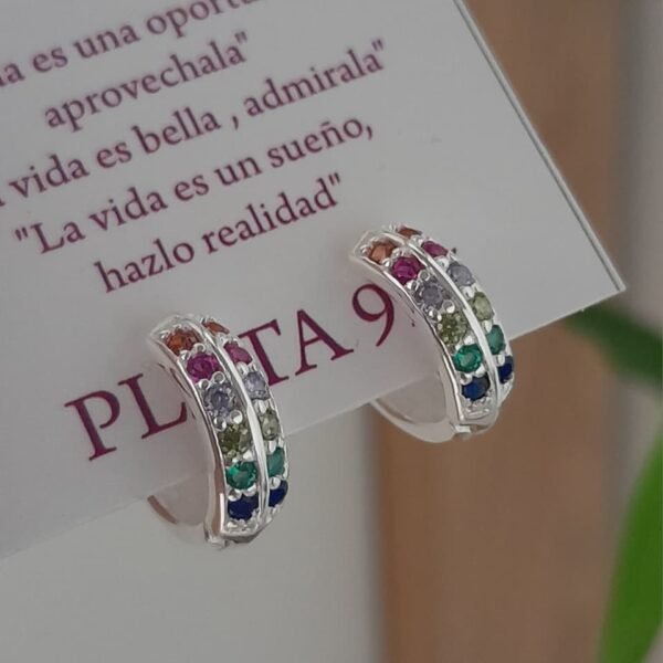 Argolla italiana doble hilera cubic colores