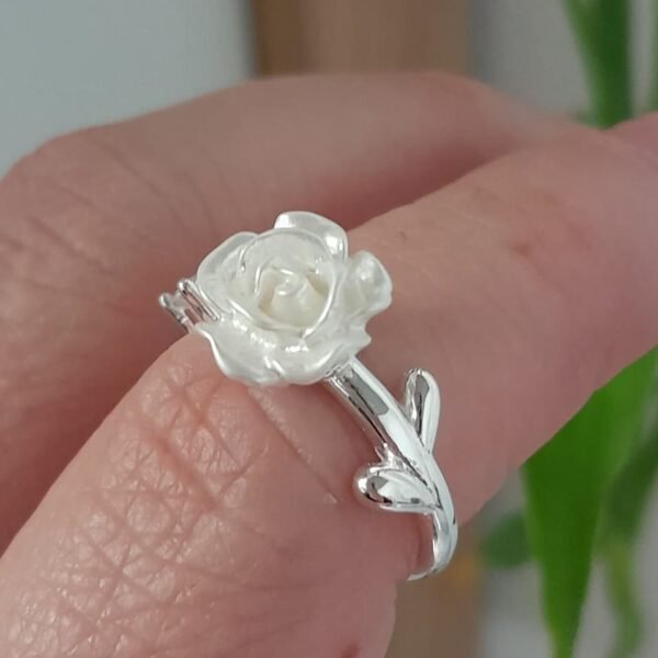Anillo italiano ajustable rosa de nacar
