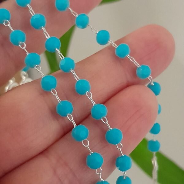Pulsera laminada cristal de roca celeste