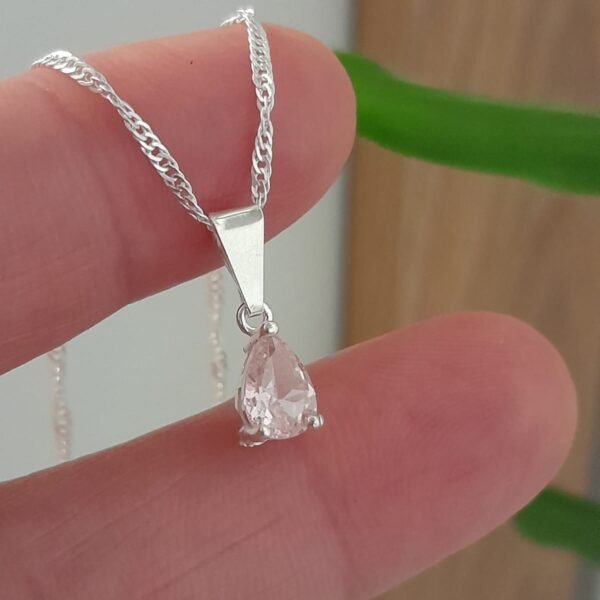 Dije laminado gota cubic rosa