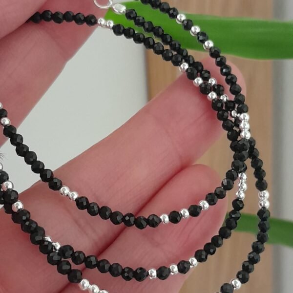 Pulsera italiana cristal de roca negro