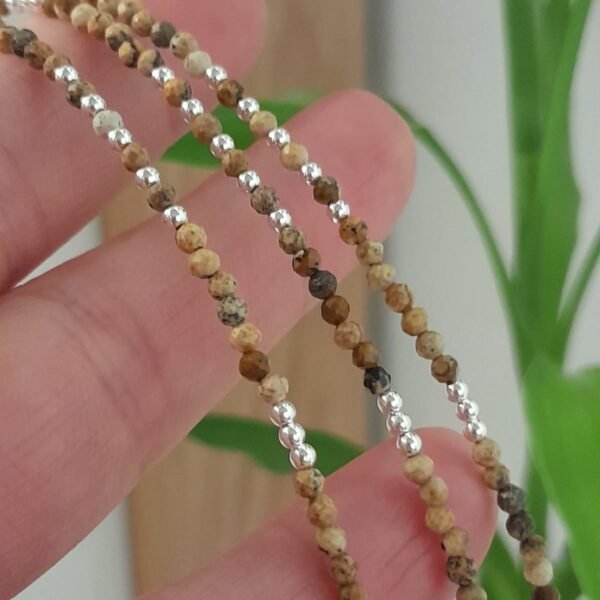 Pulsera italiana piedra natural marron
