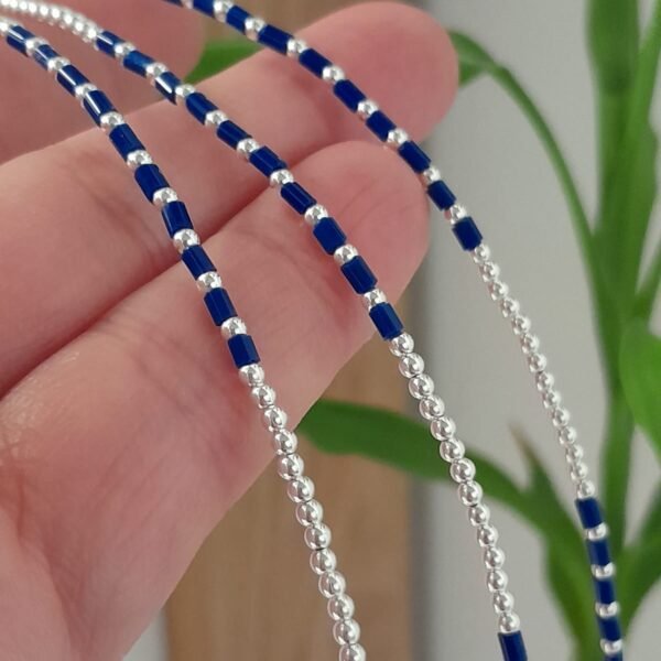 Pulsera italiana canutillo azul