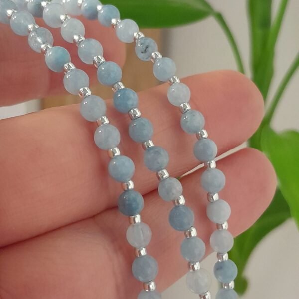 Pulsera italiana piedra natural celeste