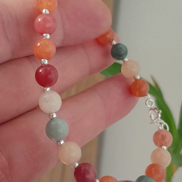 Pulsera italiana piedra natural colores pasteles
