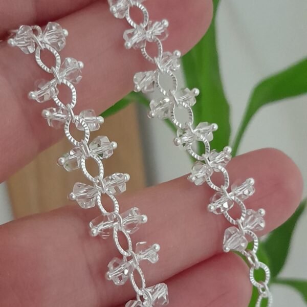 Pulsera laminada cristal de roca transparente