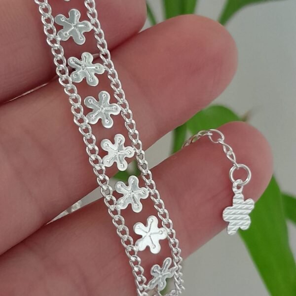 Pulsera laminada flores lisas