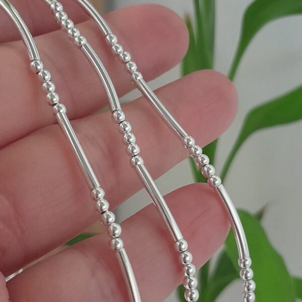 Pulsera italiana tubitos y bolitas