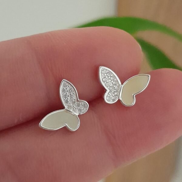 Pasante italiano mariposa con cubic y nacar