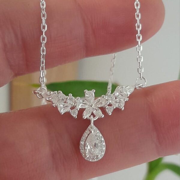Conjunto italiano flor y gota cubic colgante