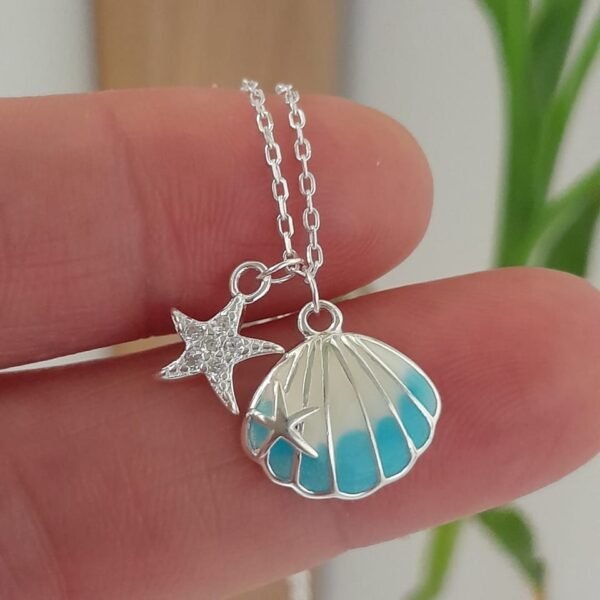 Conjunto italiano concha de mar esmaltada