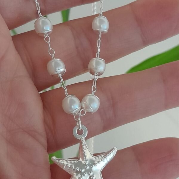 Chocker laminado perlas con estrella de mar