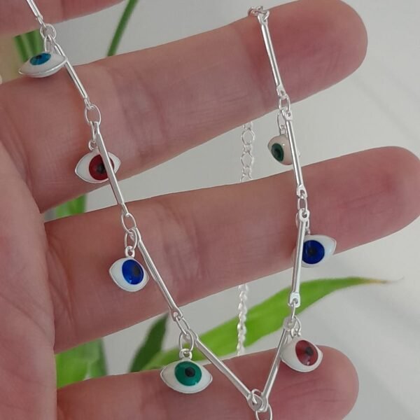 Chocker laminado ojos turcos colgantes